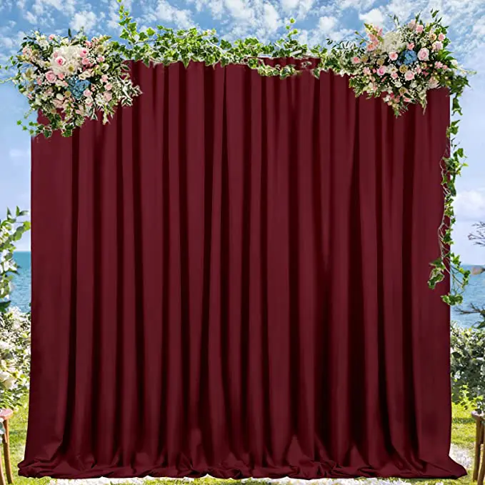 burgundy backdrop curtains